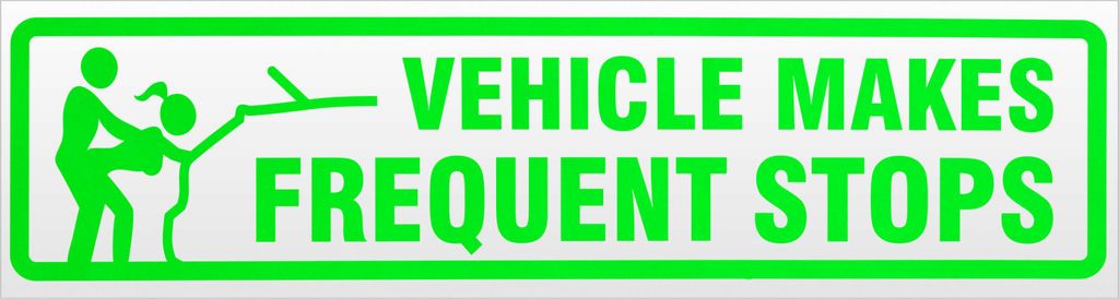 Kiwistar Frequent Stops Girls Magnetschild Schild magnetisch - 30cm Neongrün - Magnetfolie für Auto PKW Kfz