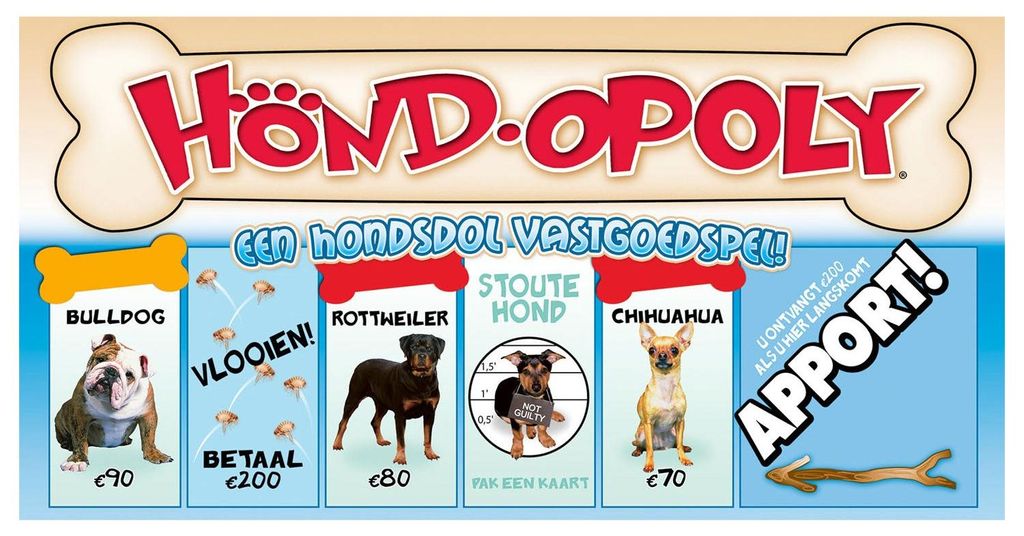 Hond-Opoly Gesellschaftsspiel Brettspiel für Hundefreunde Strategie