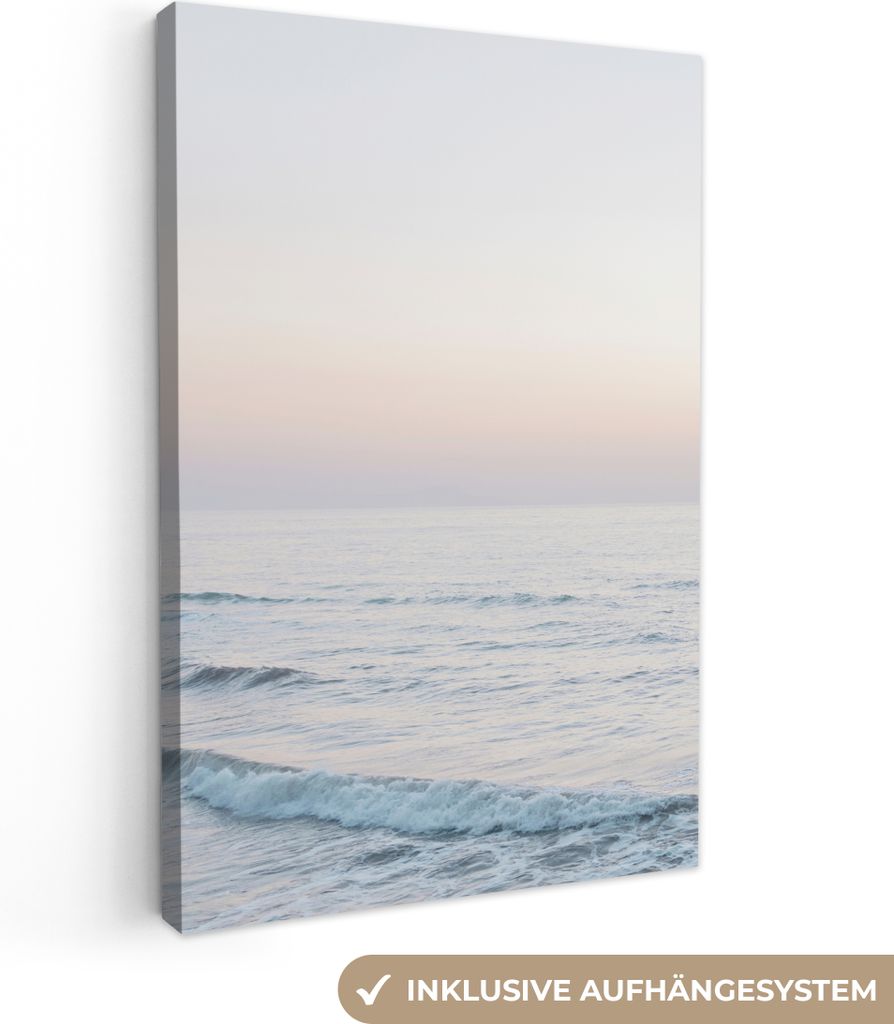 OneMillionCanvasses - Leinwandbilder - 90x140 cm, Meer - Wellen - Wasser - Natur, Wandbilder Kunstdruck Wanddekoration - Foto auf Leinwand - Gem...