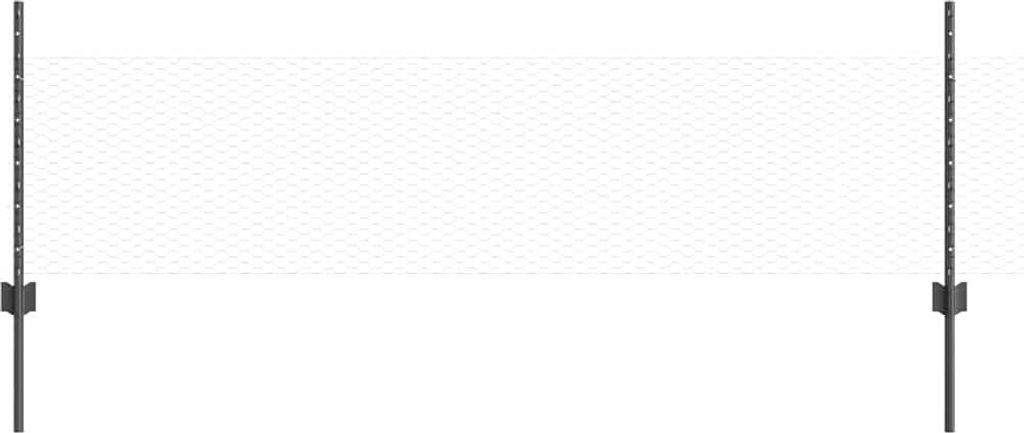 "2026"Cloris Zaun mit Pfosten Grau 0,5x50 m Stahl und PVC - Metallzäune eleganten799839