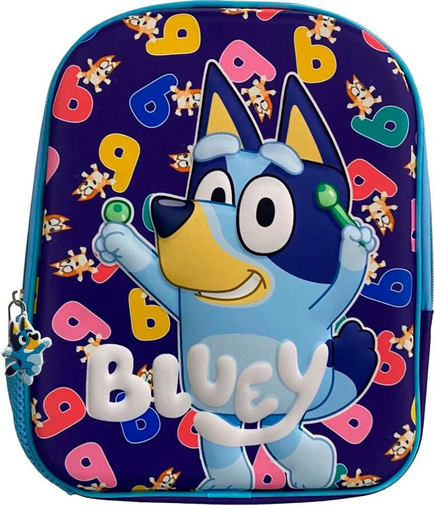Sac à dos Bluey 3D Miniplay 29 cm bleu Manenti pour l'école maternelle