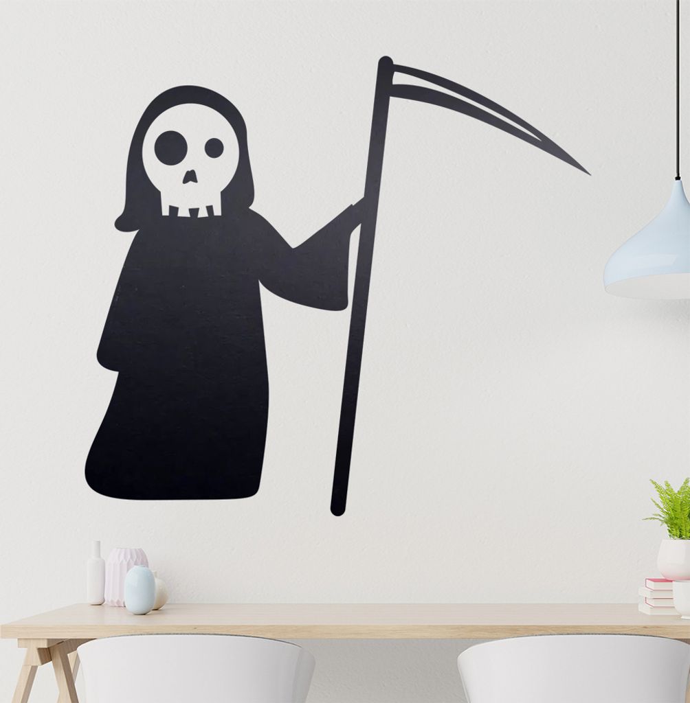 KIWISTAR Sensenmann - Sterben Mord Tod Henker Schädel Wandtattoo in 6 Größen - Wandaufkleber Wall Sticker - Dekoration, Küche, Wohnzimmer, Schl...