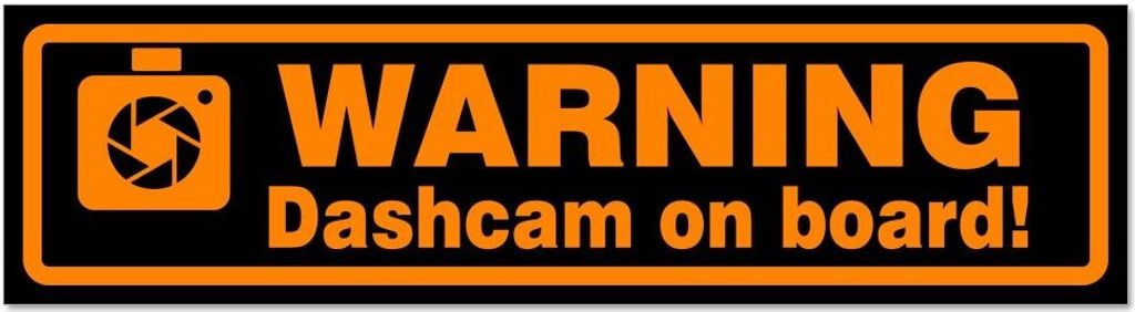 Kiwistar - Autoaufkleber - Orange - Schwarz - 20 x 5,3 cm - Dashcam on Board Warning - Hinweis Aufkleber Sticker für Auto, Kfz, Fahrrad, PKW, LKW