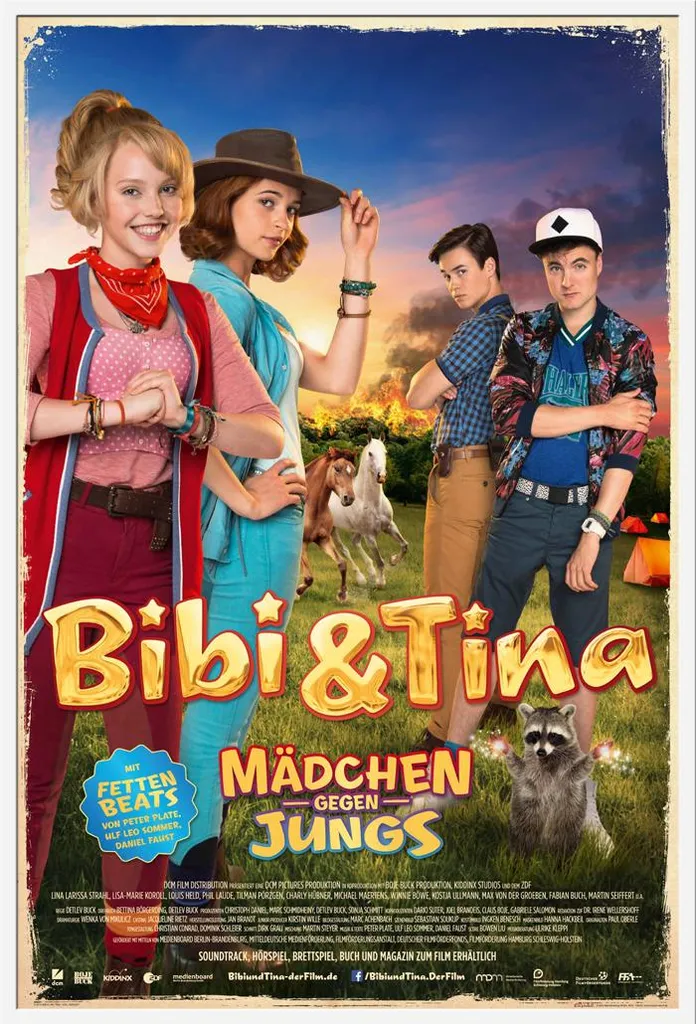 Bibi & Tina Affiche Filles contre garçons avec cadre Shinsuke 61x91,5cm