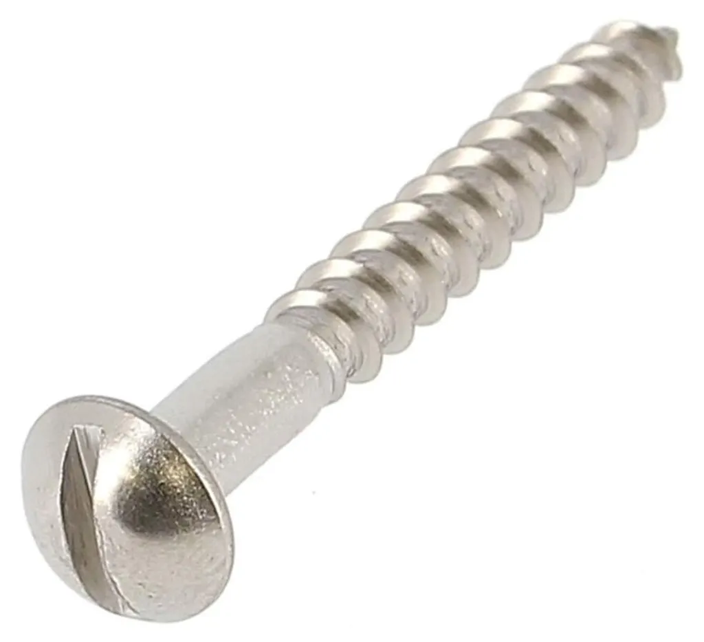 Vis à Bois Inox A2 Anti-Rouille 2.5x10 mm DIN 96 Tête Ronde Fendue