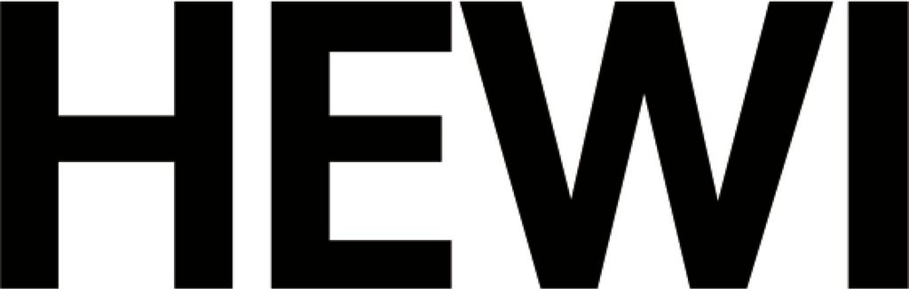 The image shows the letters HEWI in large black font on a white background.
