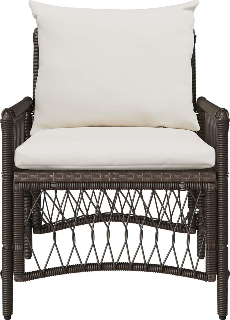(Robust Möbel)Stuhl Terrasse - Gartenstuhl mit Kissen Braun 73x61x77cm Poly-Rattan - 73x61x77cm - Gartenstühle DEMöbel632758