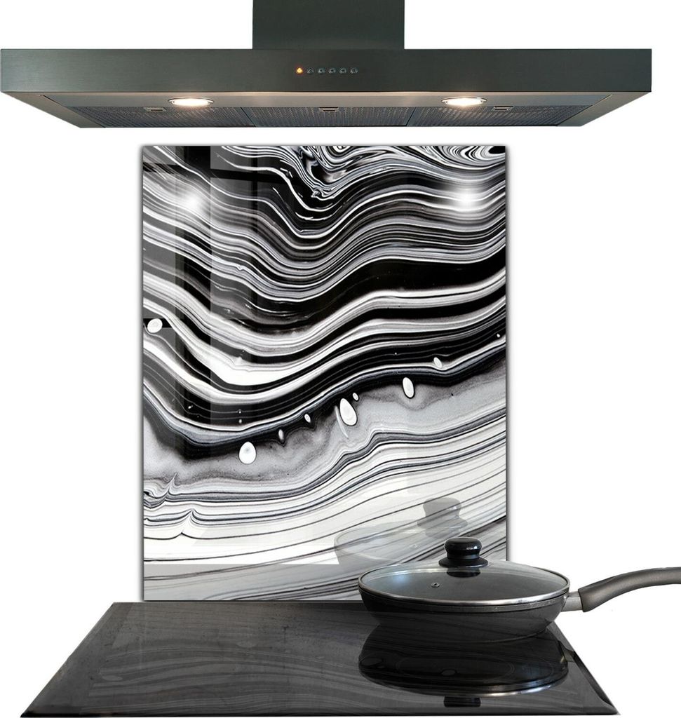 Spritzschutz aus Glas Küchenrückwand - Wandschutz für Herd und Spüle - 60x80 cm - Monochrome Abstraktion