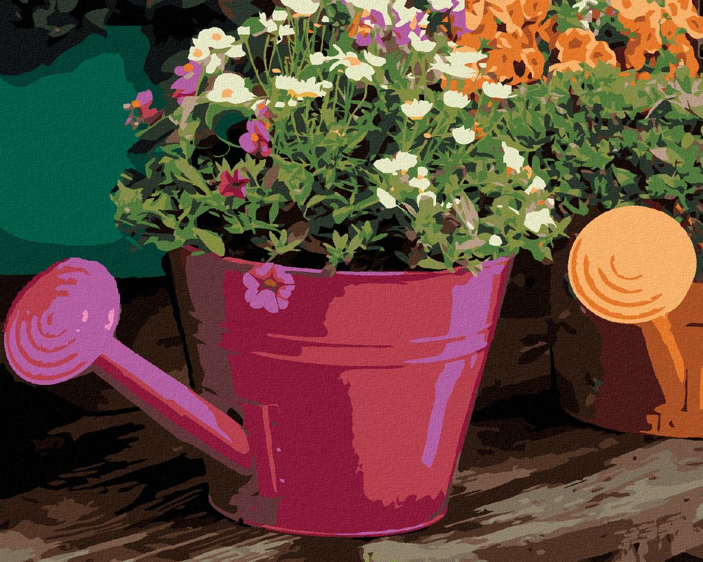 Zuty - Malen nach Zahlen - BLUMEN IN EINER KANNE II (DENNIS FRATES), 40x50 cm, mit Keilrahmen (bereits gespannt)