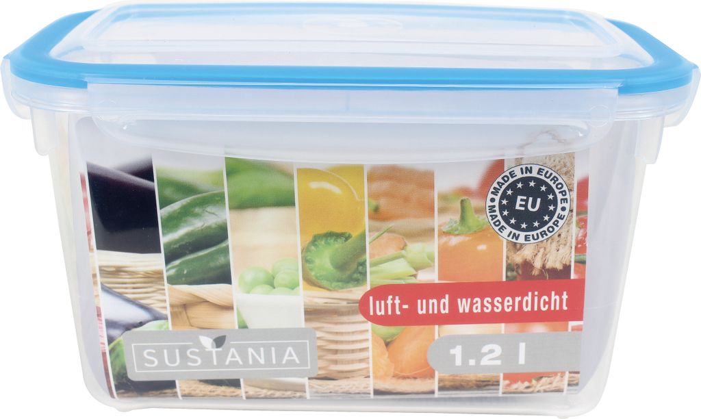 Frischhaltedosen Vorratsdosen transparent Deckel mit Clickverschluss 1200 ml