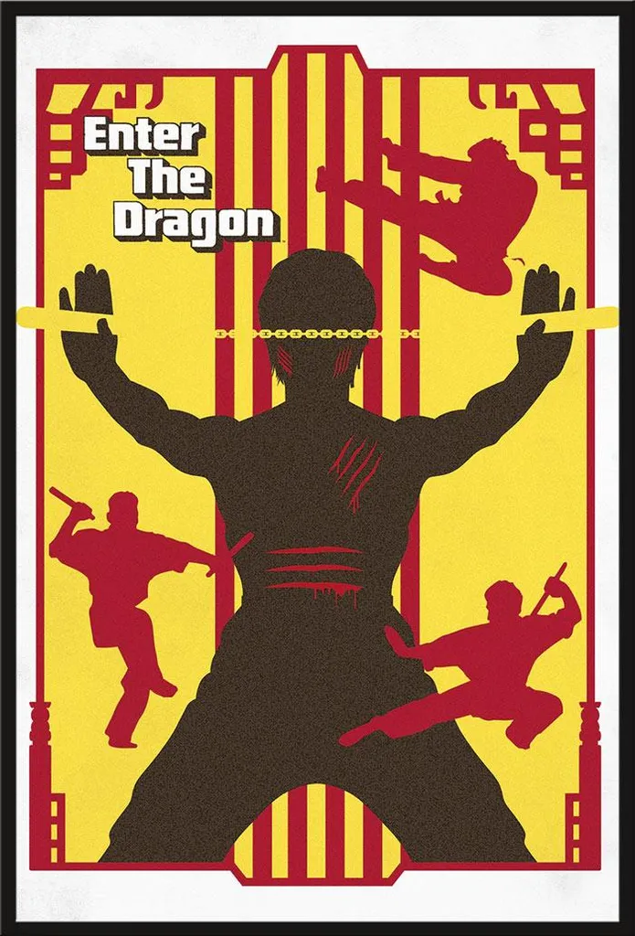 Cadre Shinsuke avec poster Enter the Dragon vitre acrylique incassable WB
