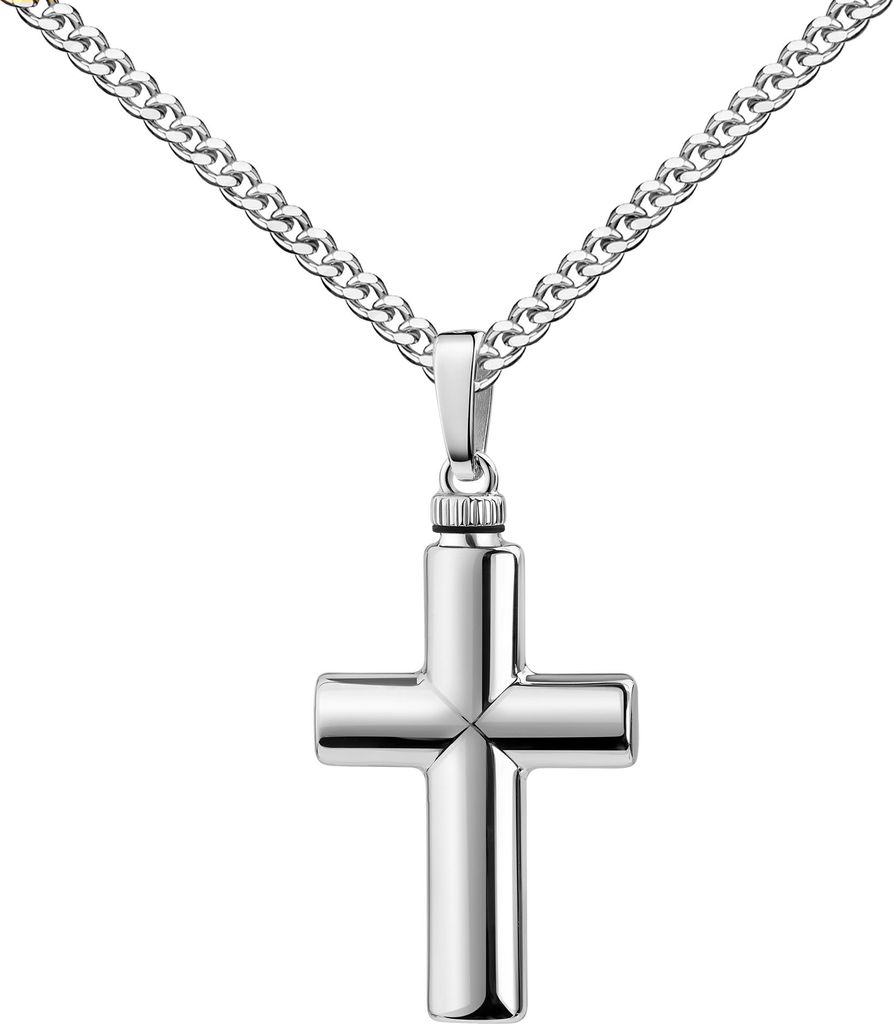 Asche Anhänger 925 Silber Mini Urne zum Befüllen Ascheschmuck. Mit Kette 45 cm
