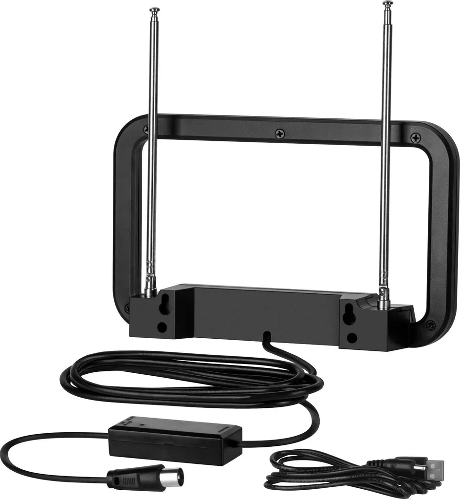 Antenne Intérieure Cabletech DVB-T2 TV DAB+ FM avec Filtre LTE Actif