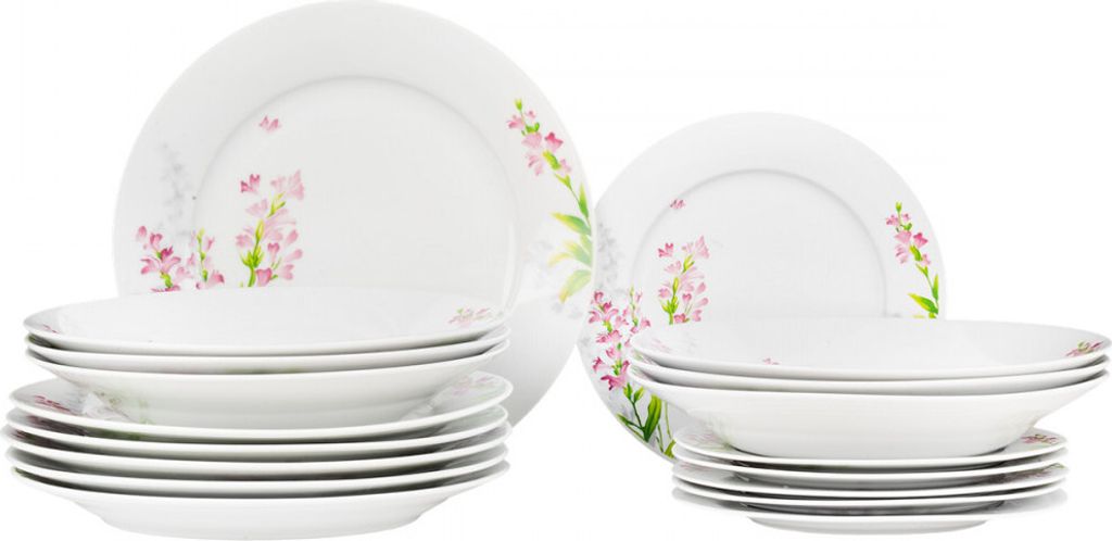 18 tlg. Tafelservice Geschirrset Tafelset Geschirr 6 Personen Essservice Tellerset Porzellan