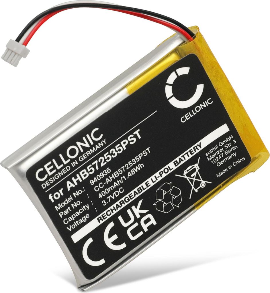 CELLONIC 1x Akku für Headset Kompatibel mit Jabra Evolve 75, AHB572535PST - (400mAh , 3.7V)