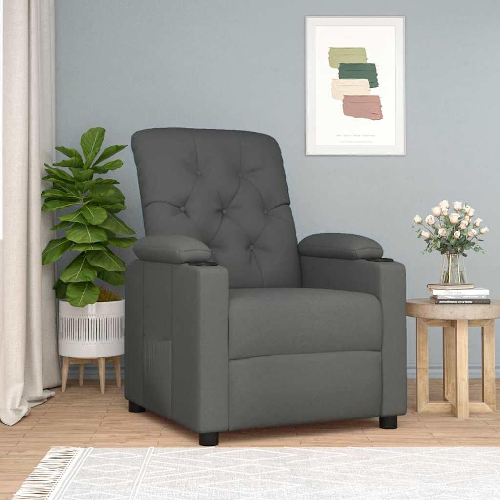 vidaXL Relaxsessel Dunkelgrau Stoff
