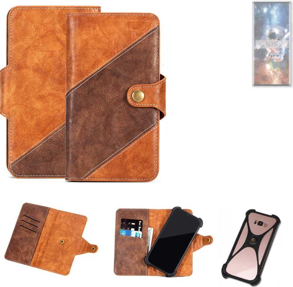 K-S-Trade Handyhülle Schutzhülle Bookstyle Case Wallet-Case kompatibel mit ZTE Axon 50 Ultra Cover Klapphülle Kantenschutz Smartphone dunkelbraun