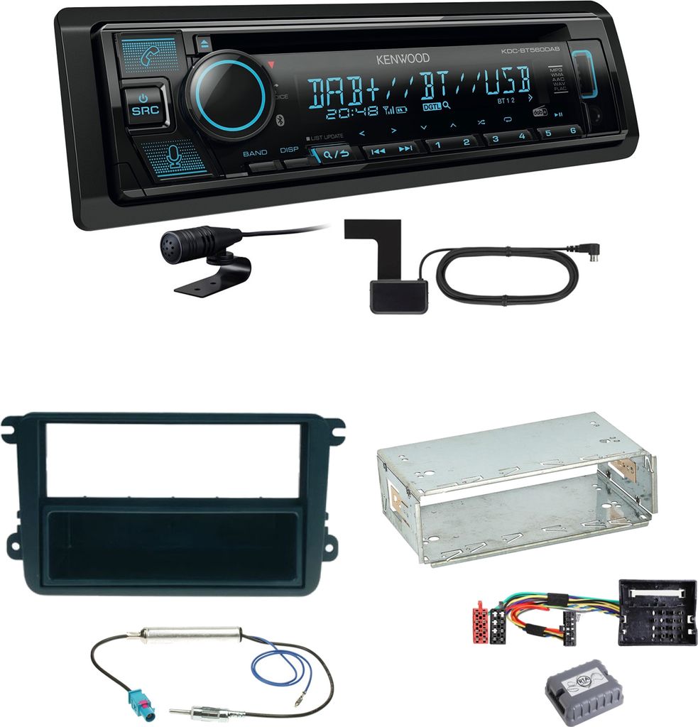 Kenwood KDC-BT560DAB Bluetooth DAB Einbauset für Golf 5 6 Produktbild 