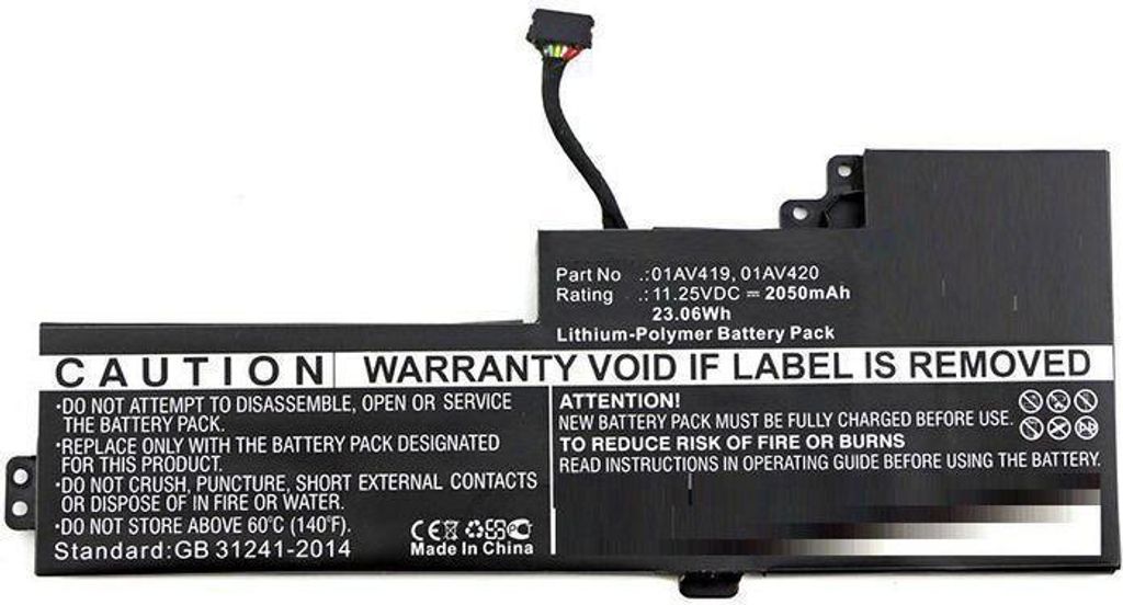 CoreParts Laptop Battery 23Wh Li-Pol 11.25V 2050mAh Black - Batterie - 2.050 mAh (01AV421-CP)