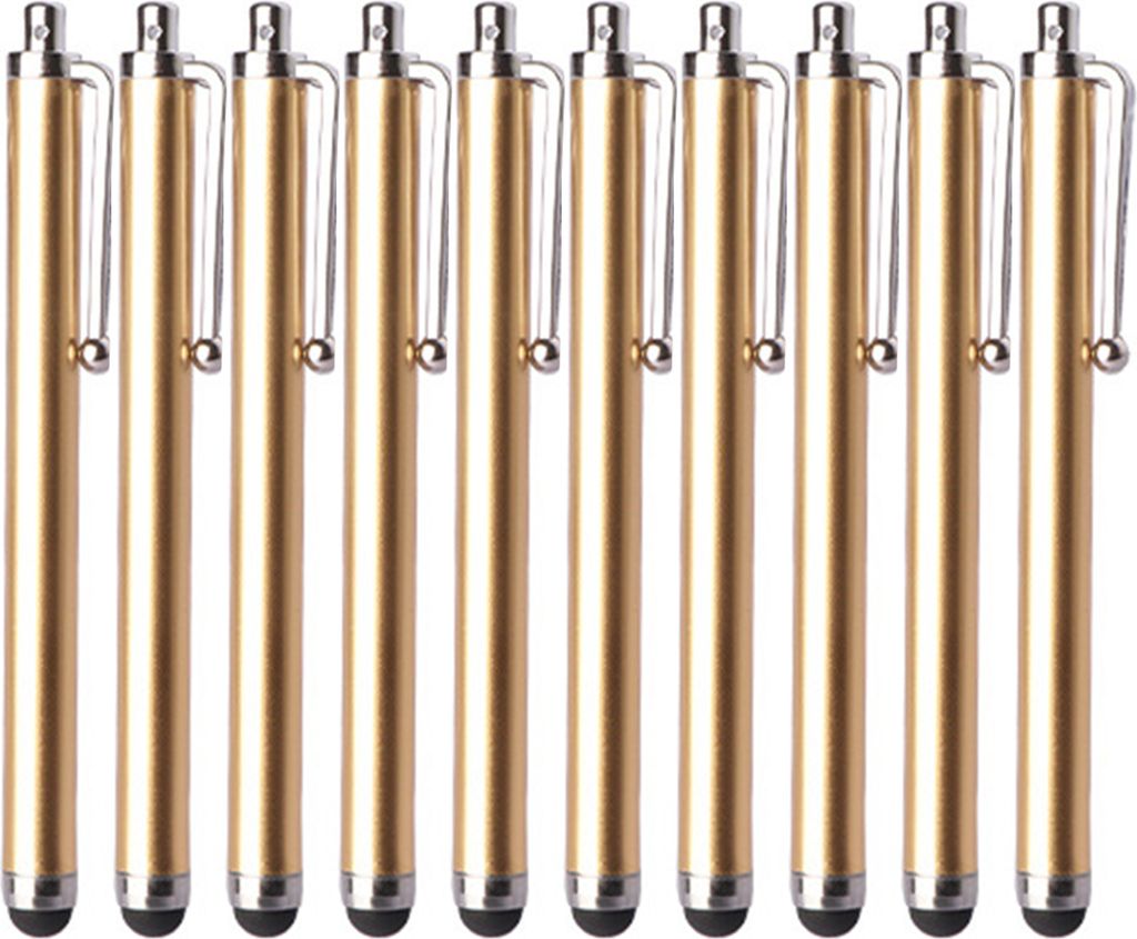 10pcs bequemer Touchscreen-Stift Wide Application Aluminium universeller rundköpfiger kapazitiver Stift für iPad-Leichte blond