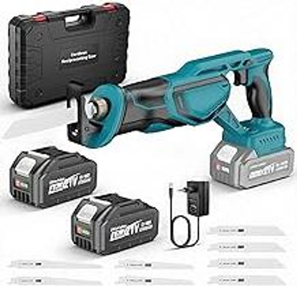 Yofuly Säbelsäge Akku für Maa-kita 18V Akku, 2x 4,0Ah Batteries, 2025 Upgrade Elektrischer Fuchsschwanz 3500spm, 28mm Hublänge, Reciprosäge mi...
