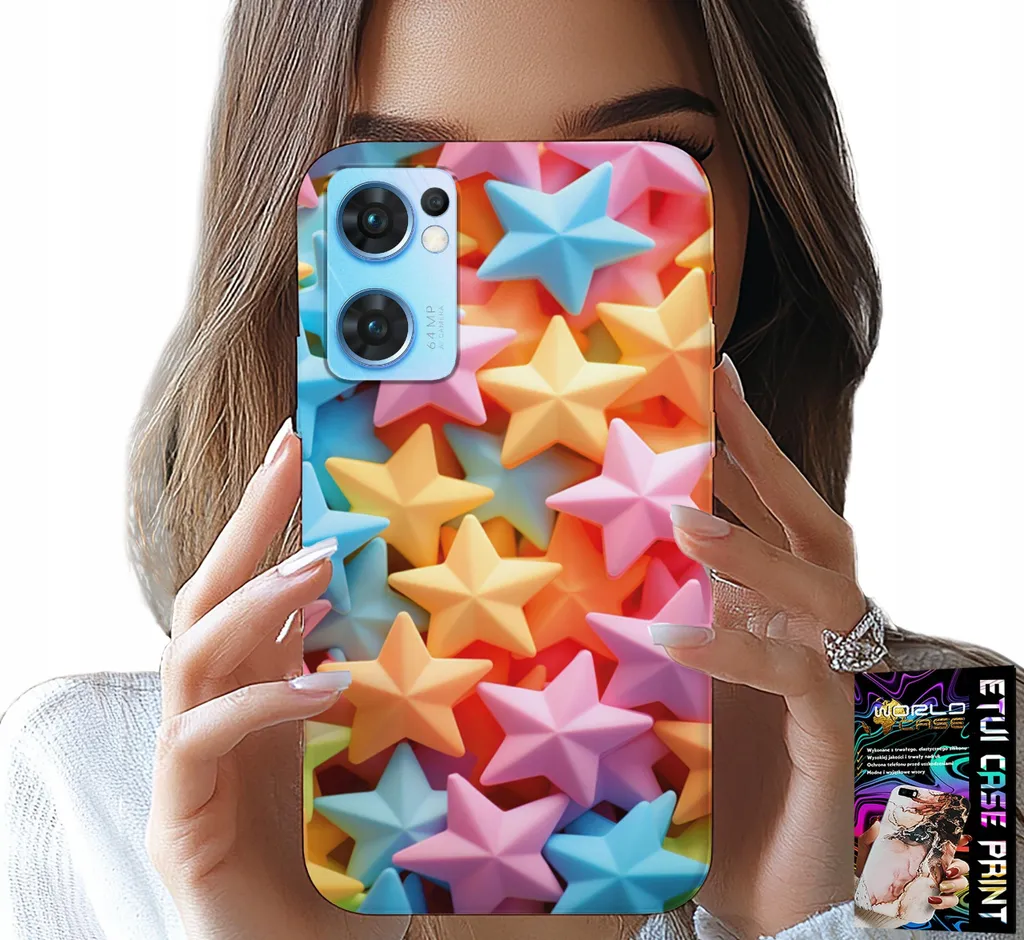 Custodia per Oppo Reno7 5G | Cover Folio a Stelle Colorate in Pelle PU