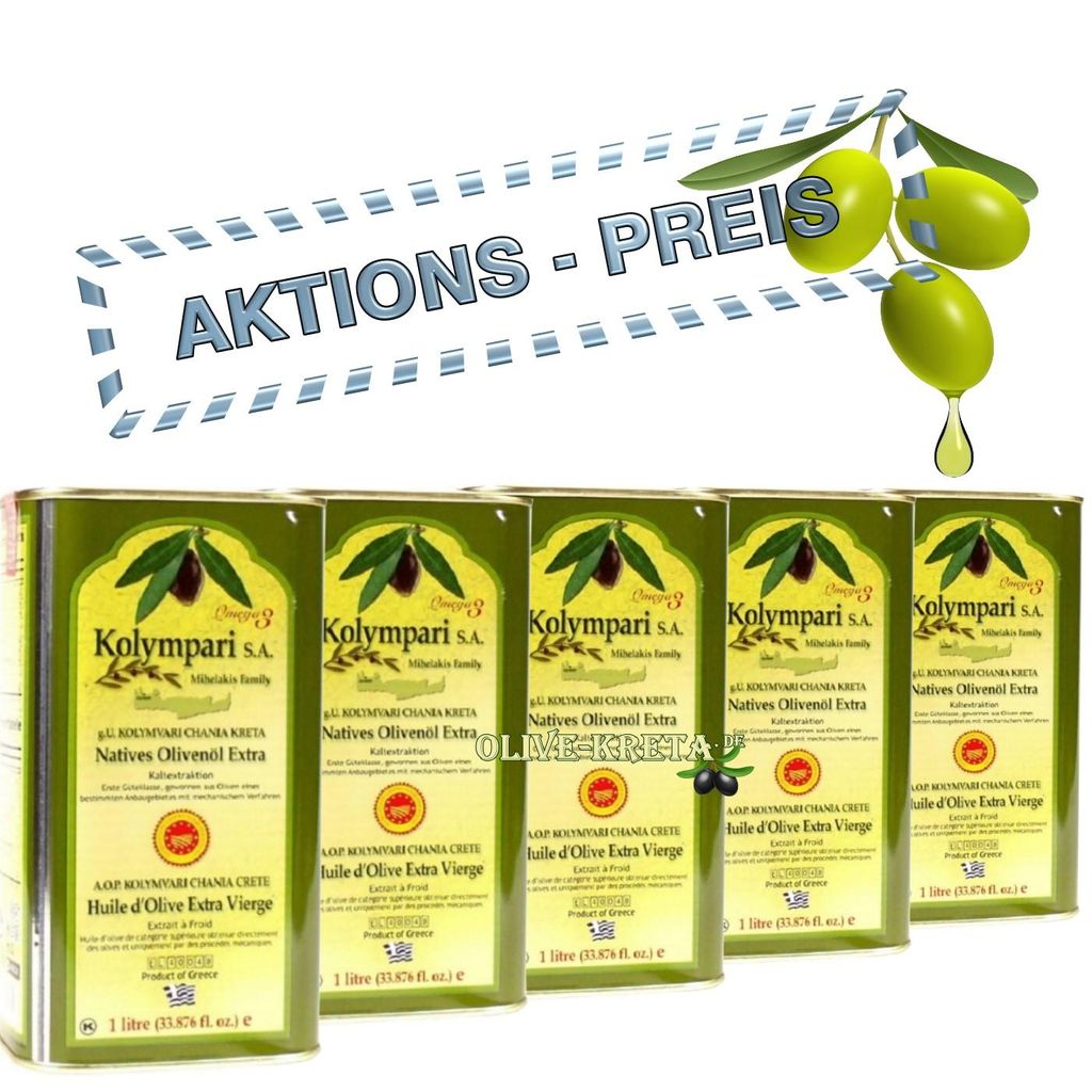 5x KOLYMPARI PDO 04035 Natives Olivenöl Extra 5 Liter Produktbild 