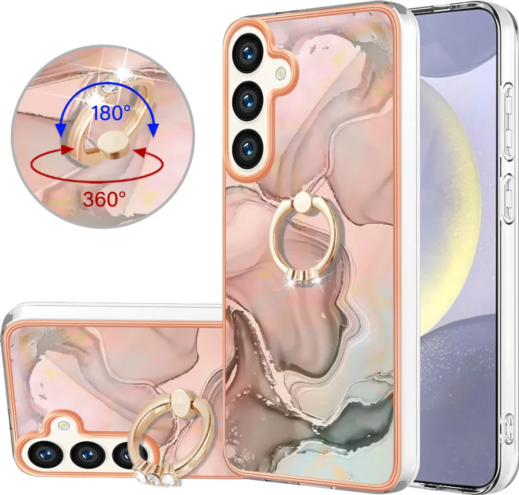 Cover Samsung S24+ Crème Professionale: TPU con Anello e Supporto