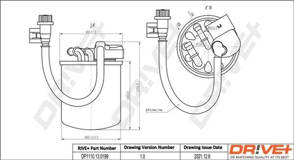 Filtre à carburant Dr!ve+ DP1110.13.0199 - OE A6510902952 pour Classe C/E/GLK/M