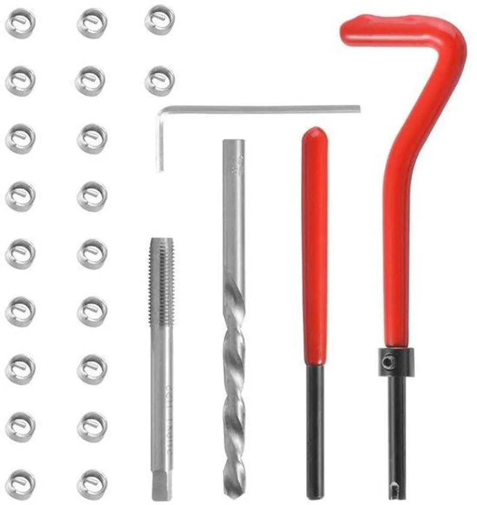 Kit de réparation de filetage M6 x 1,0 mm avec 25 inserts en acier inox