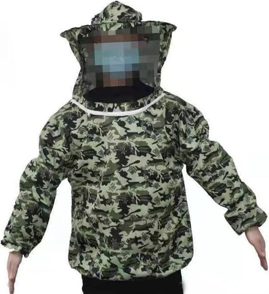 Ultraleichte Imkerjacke mit Schleierkapuze, Maximale Sicherheit für Anfänger & Profis, Fünf-Sterne Tarnmuster