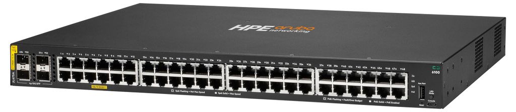 HPE Aruba Networking CX 6100 48G Class4 PoE 4SFP+ 370W Produktbild 