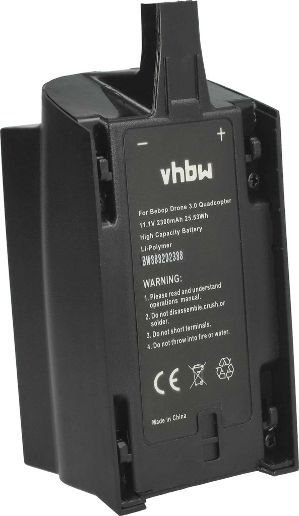 vhbw Akku kompatibel mit Parrot Bebop Drone Mini Quadcopter, Quadcopter 3.0 Drohne Multicopter Quadrocopter (2300 mAh, 11,1 V, Li-Polymer)