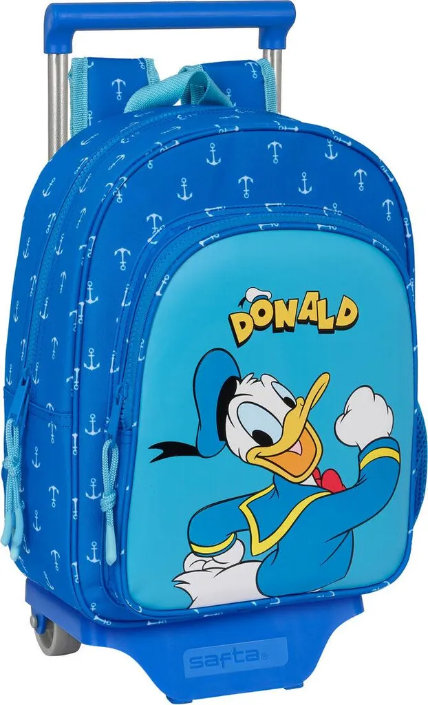 Petit sac à roulettes Donald Blue 34cm, idéal CP-CE1 pour l'école