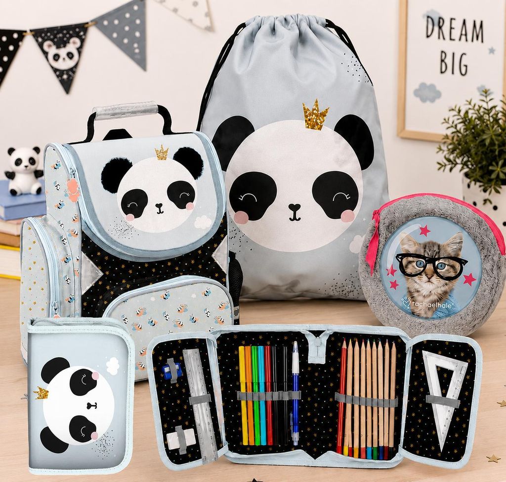 4pc panda scuola zaino zaino satchel astuccio matita borsa Immagine del prodotto 