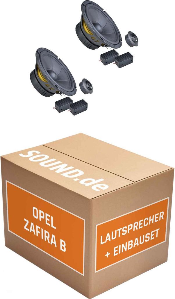 Lautsprecher Boxen Einbaupaket vorne Ground Zero GZIC 165.2 passend für Opel Zafira B | 2x Tief-Mitteltöner 2x Hochtöner