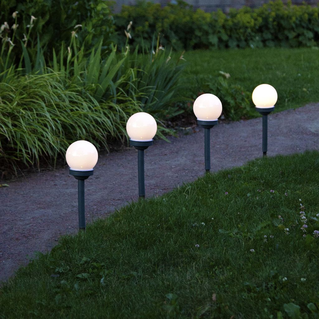 LED Solar Wegleuchte 'Globus' - warmweiße LED - H: 27cm - Produktbild 