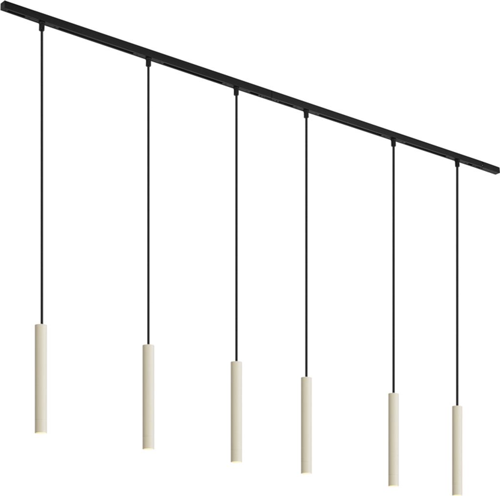 QAZQA - Modern Modernes Schienensystem I Spotlight I Deckenspot I Deckenstrahler I Strahler mit 6 Pendelleuchte I Pendellampe I Hängelampe I Pende...