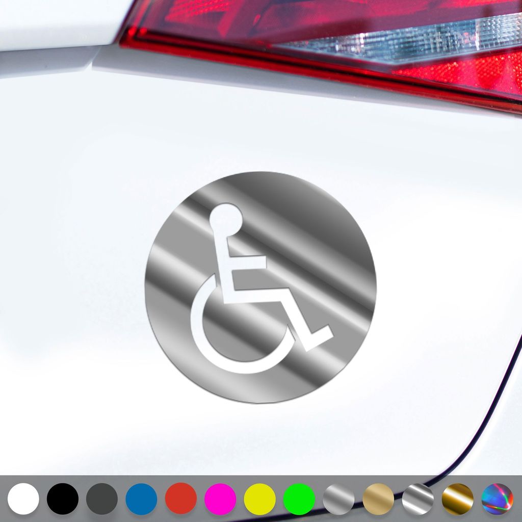 PantherPixel Rollstuhlfahrer Aufkleber Behindert Hinweis Produktbild 
