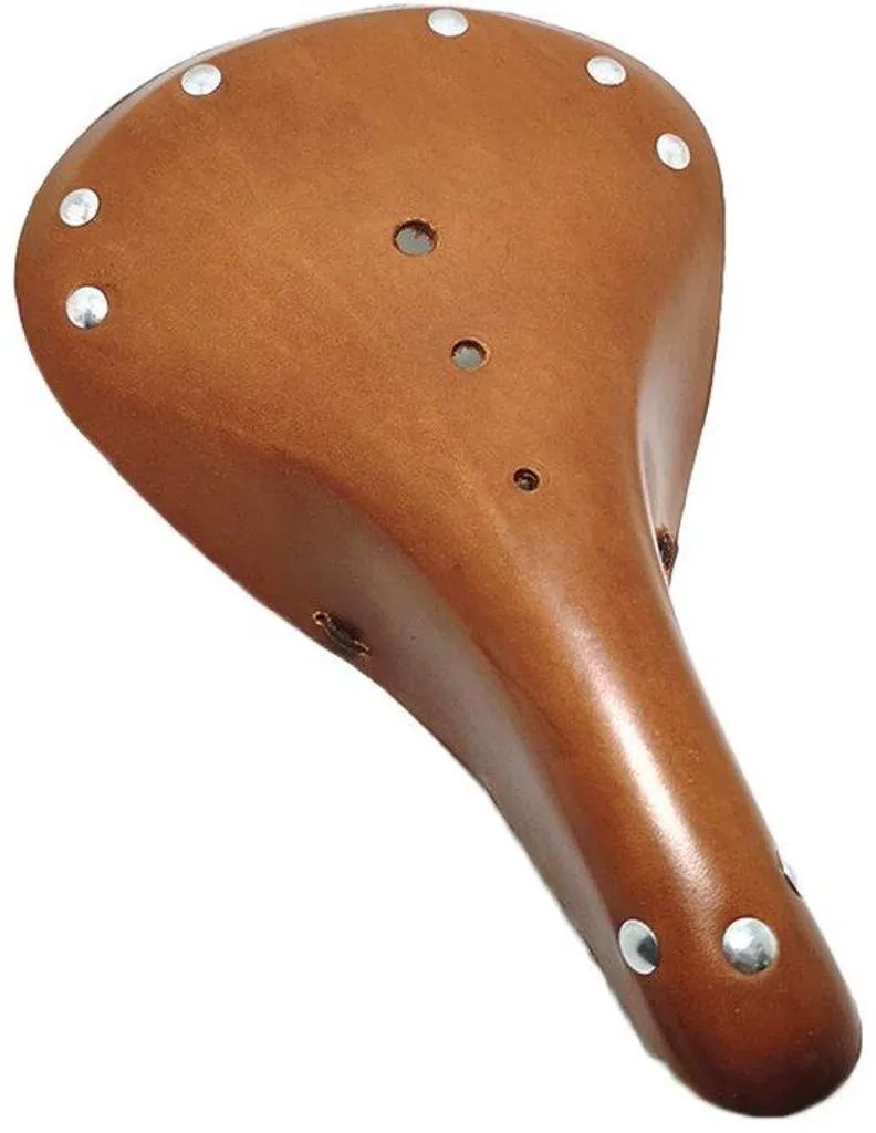 Selle de randonnée en cuir anti-douleur avec siège gel confort 17,5"