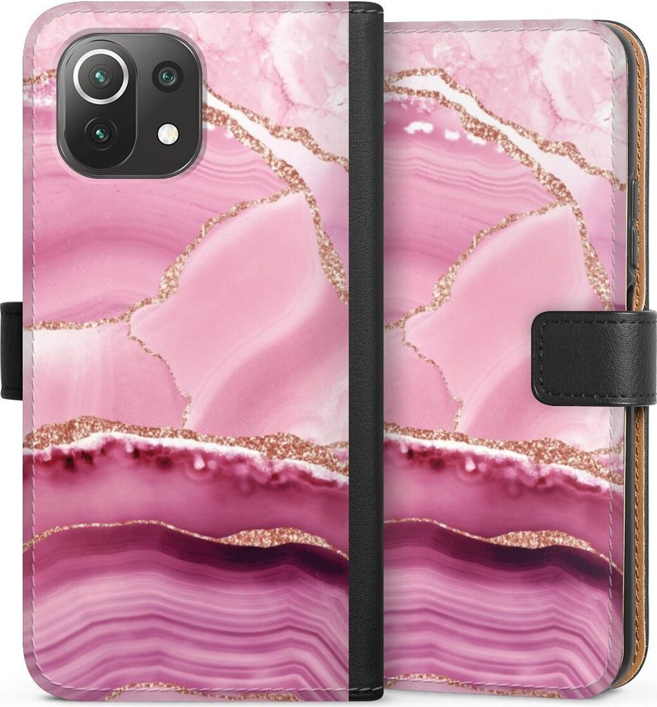 DeinDesign Klapphülle für Xiaomi Mi 11 Lite Handytasche Lederhülle Tasche Glitzer Look Marmor Meerjungfrau