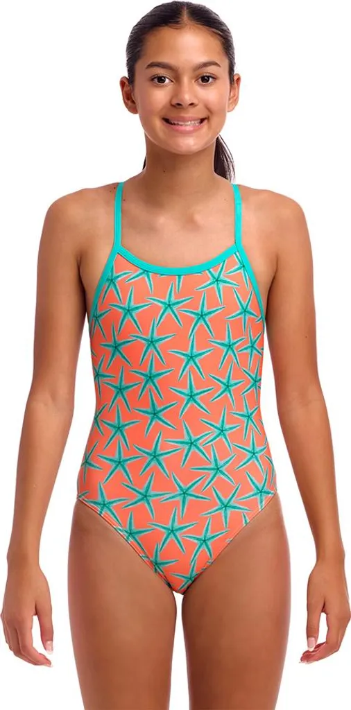 Maillot Funkita Orange 10 Years Résistant au Chlore pour Fille Sport