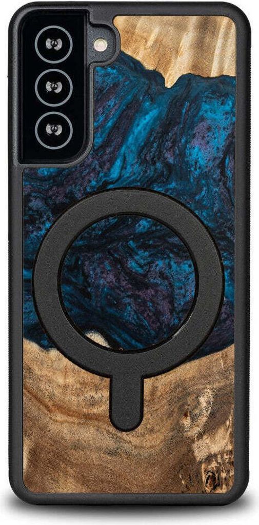 Holzhülle für Galaxy S21 FE, Bewood Unique Planets Neptun für MagSafe
