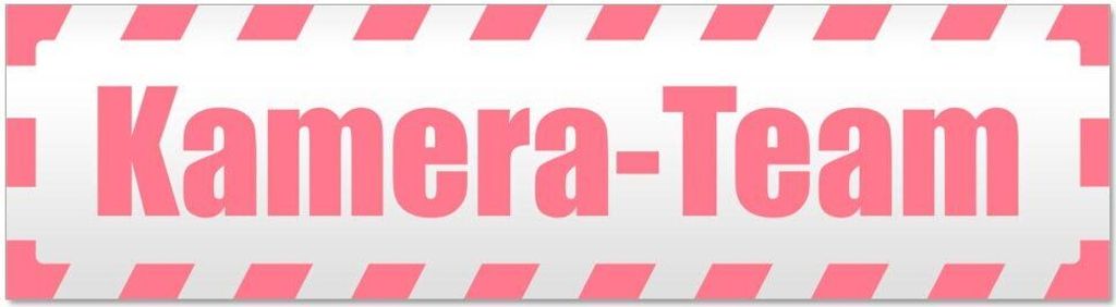 Kiwistar - Autoaufkleber - Hellrosa - 20 x 5,3 cm - Kamera - Team gestreift - Hinweis Aufkleber Sticker für Auto, Kfz, Fahrrad, PKW, LKW