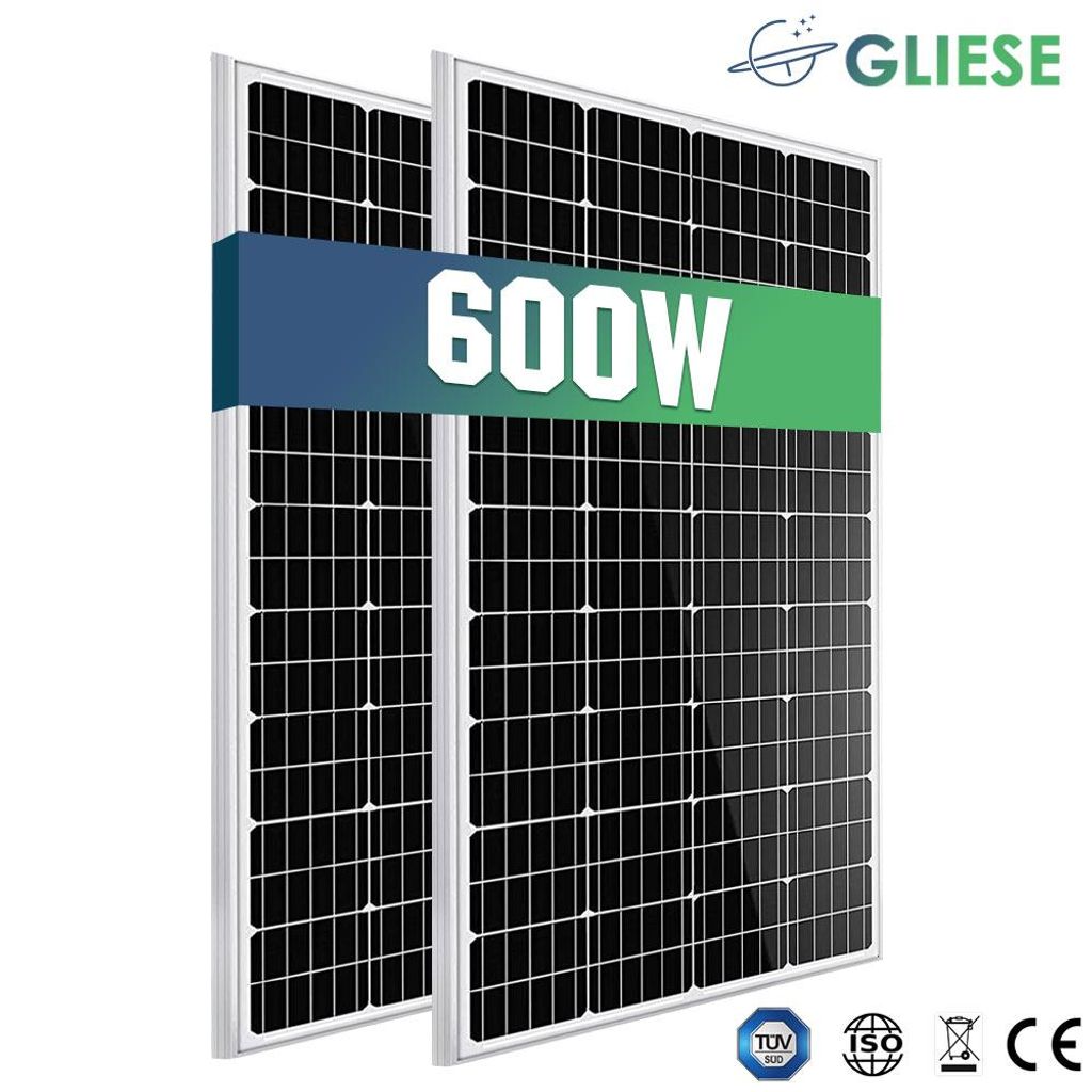 600W Solarmodul 2x300W 12V Monokristallin Solarpanel Solaranlage Inselanlage Wohnmobil Camping