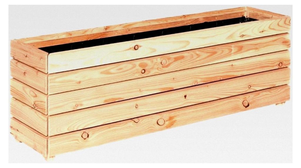 Pflanzkübel MODULO 120x30x39 cm (BxTxH) - wetterfester Blumenkasten aus Lärchenholz