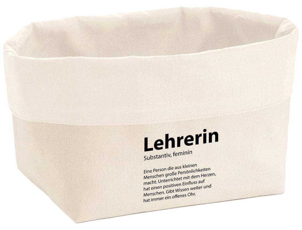 Huuraa Organizer Lehrerin Definition 3 Liter Medium Canvas Baumwolle Utensilo Geschenkidee