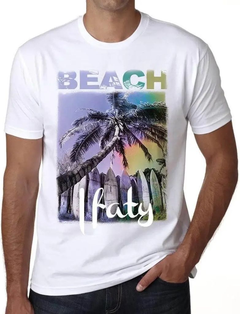 Herren Grafik T-Shirt Ifaty Strandpalme – Ifaty Beach Palm – Öko-Verantwortlich Vintage Jahrgang Kurzarm Lustige Druck Geburtstag Geschenk Mann