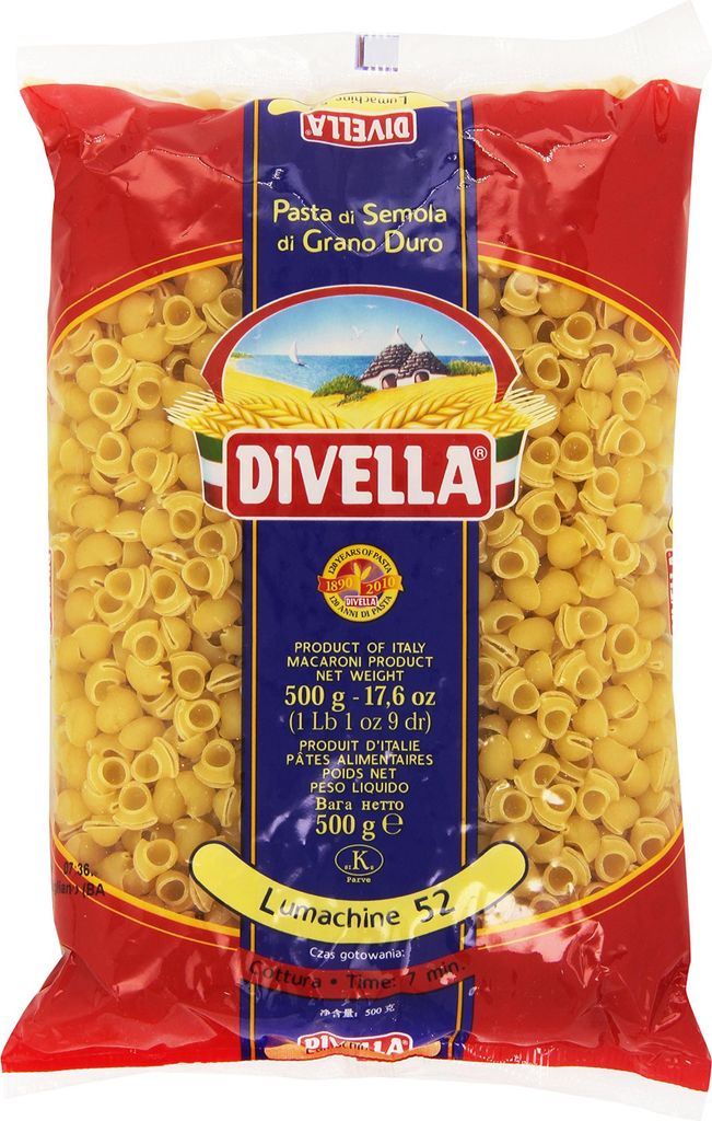 Divella - Lumachine 52, Pasta di semola di Grano Duro, 500 g