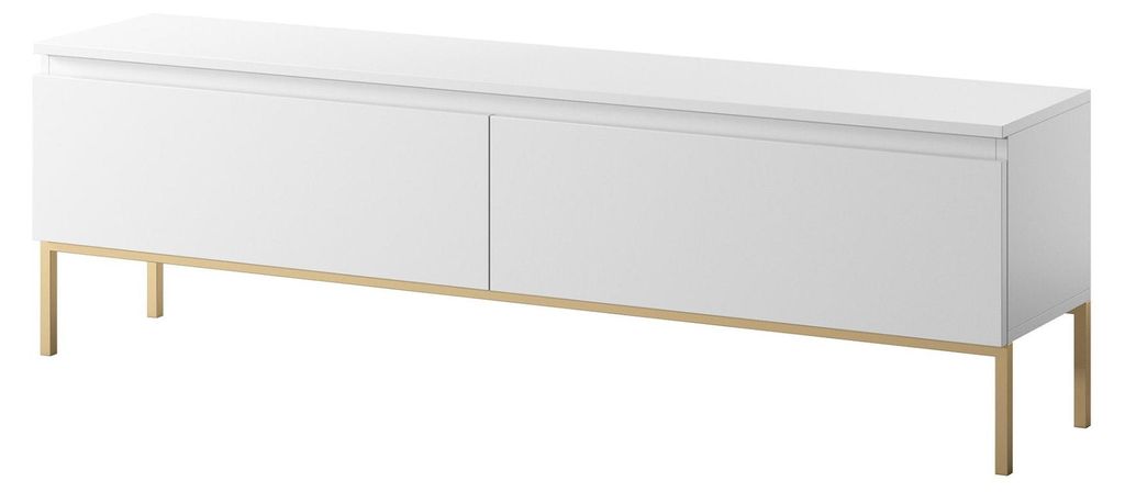 Selsey Bemmi - Mobile TV, bianco con struttura in metallo Immagine del prodotto 